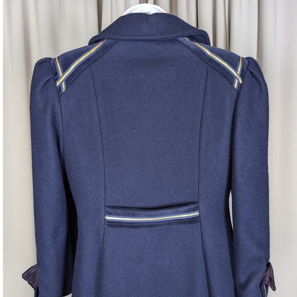 Vintage Wool Double-Breasted Nautical Theme Kids Peacoat with Hat Navy Blue L - Picture 10 of 16